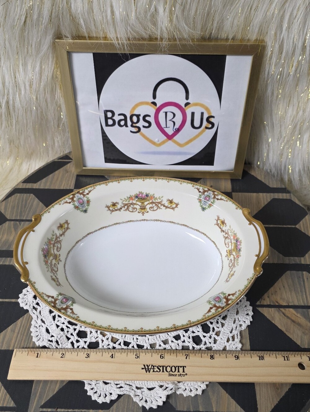 VINTAGE FINE CHINA NORITAKE ARABELLA 10.5 INCH OVAL VEGETABLE SERVING DISH BOWL